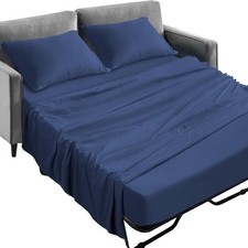 Sleeper Sofa Queen Sheets Set, 4 Piece Bed Sheets Set Up to 8" Deep Pockets,