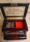 Miniature Vintage Brown Lacquer  Musical Note Upright Piano Jewelry Box — photo 6