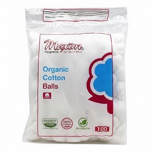 Maxim® 100% Organic, Biodegradable. Hypoallergenic Cotton Balls, 100ct, 1 pack