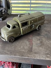 Vintage Hubley Kiddie Toy No. 504 Bell Telephone Truck With Winch Made In U.S.A.