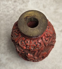   Carved Antique Cinnabar Lacquer Chinese Snuff Bottle  - 2 inches — photo 5
