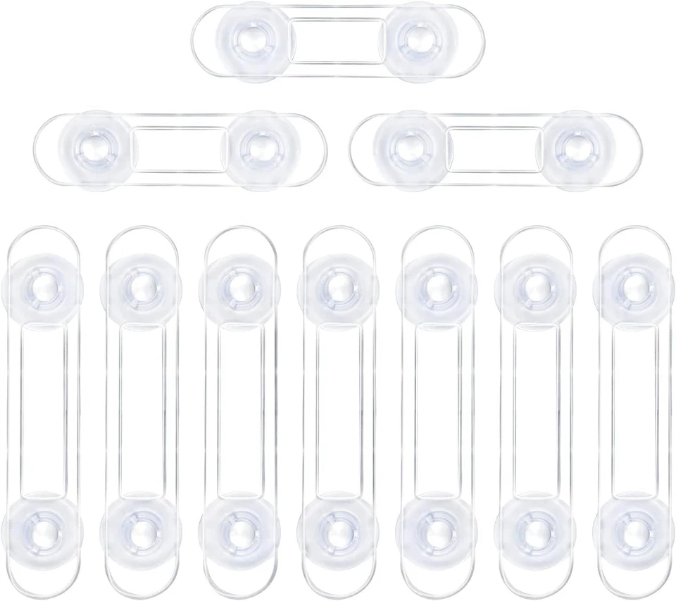 10 Pezzi Blocca Cassetti per Bambini, Trasparente per Armadietto, Armadio, Frigo - Immagine 2 di 4