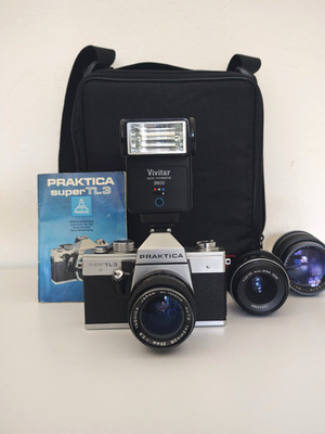Praktica Super TL3 Kamera Set Yashica 35mm + 2 Objektive DDR Jena, Revuenon