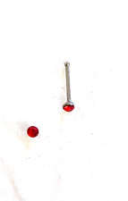 PIERCING DROIT NEZ - BRILLANT 1,8 MM - BRILLANT ROUGE - NEUF - PNZNW05