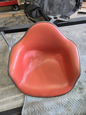 Vintage 1975 Herman Miller Eames Fiberglass Shell Chair Tub Red Vinyl MCM Retro