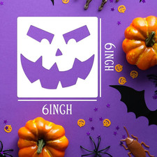 6 Pumpkin Face Stencils Halloween Stencils Reusable Pumpkin Carving Stencil ...