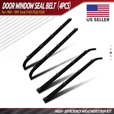 Door Window Seal Belt Weatherstrip Kit （4PCS）For 1987- 1997 Ford F150 F250 F350