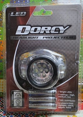 NIP Dorcy LED Headlamp 3 AAA Batteries Included Flashlight Black New In Package