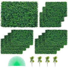 Uimoso 12pcs 24"x16" Artificial Boxwood Mat Wall Hedge Decor Privacy Fence Panel