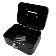 Metal Cash Box Money Bank Deposit Steel Tin Security Safe Petty Key Lockable