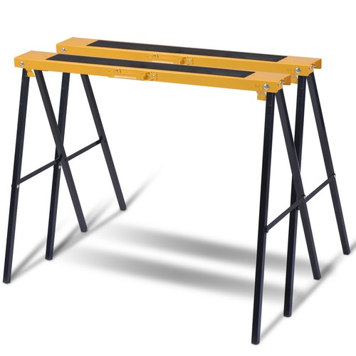IRONMAX 2 Pack Heavy Duty Saw Horse Steel Folding Legs Sawhorse 275 lbs Capacity - Picture 4 of 11