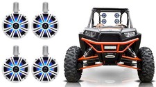  4 KICKER 45KMTC8W 8" 1200w Tower Speakers w/LED's for Polaris RZR/ATV/UTV/Cart