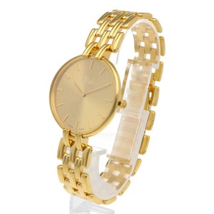 Authentic CHRISTIAN DIOR Bagheera Quartz Wristwatch Gold Plated 35mm CD094180 Authentic