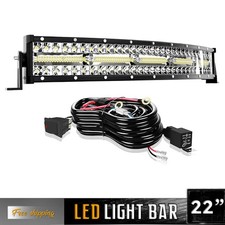 Curved 22 Inch Triple Row 120W LED Light Bar w/ Harness Combo Beam for Trucks