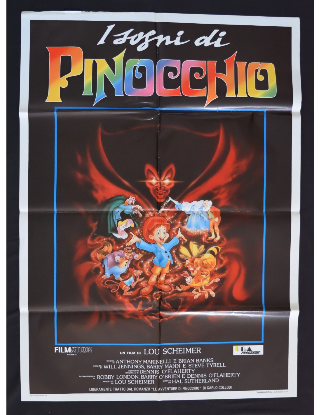 Cartel Los Sueños De Pinocho Muñeco Geppetto Grillo Lucignolo Gato Zorro A