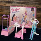 BARBIE HEALTH CLUB VINTAGE Exercise Bike Treadmill Weight Bench Complete W/ Box