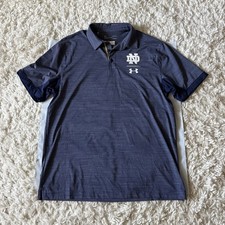 Under Armour Notre Dame Fighting Irish Polo Shirt Blue Size L