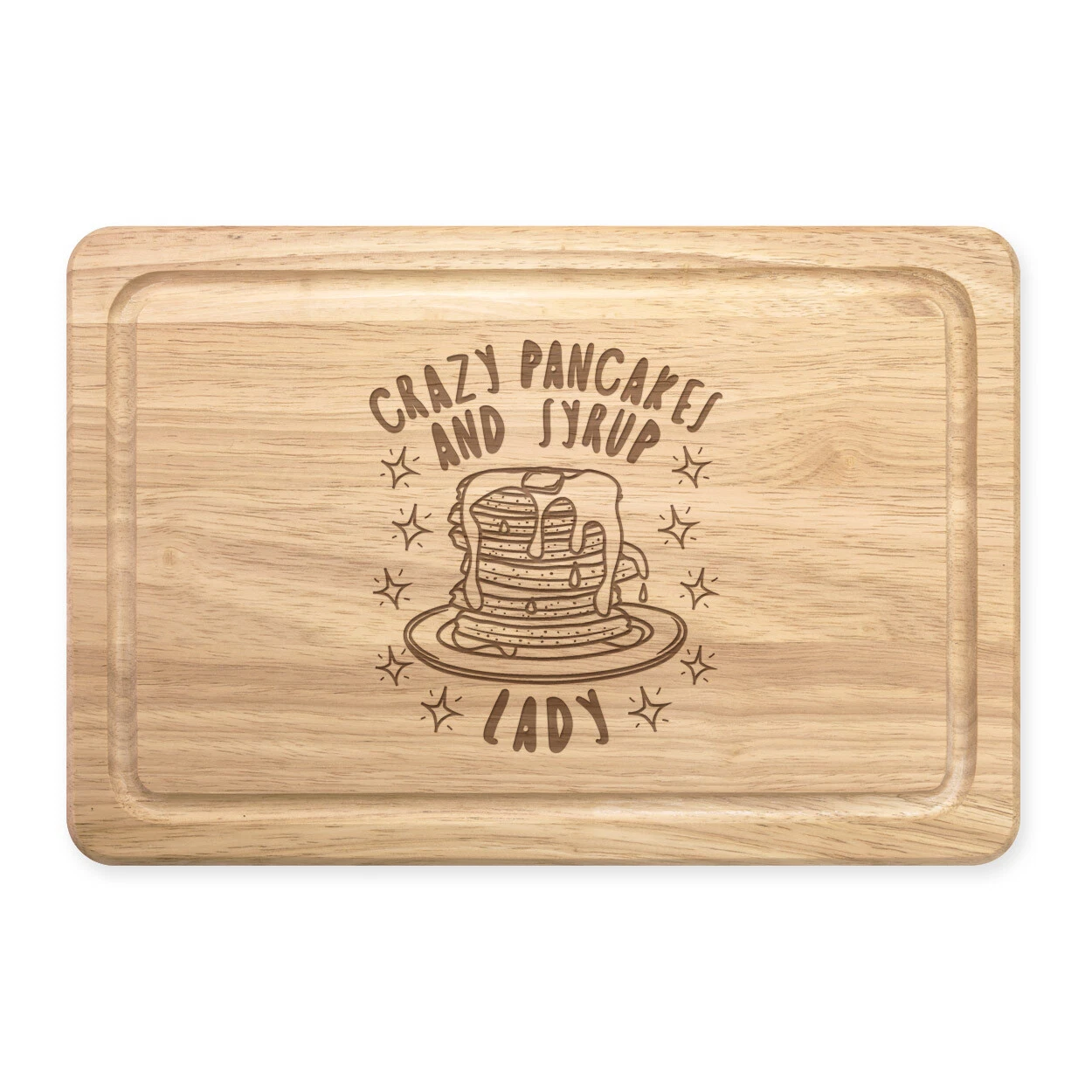 Crazy Pancakes And Syrup Lady Stars Rectangular Chopping Board Funny Breakfast