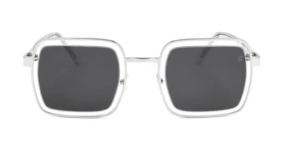 219€ Grandes Lunettes de soleil carrées en métal argenté Bobsdrunk neuf - Photo 1/3