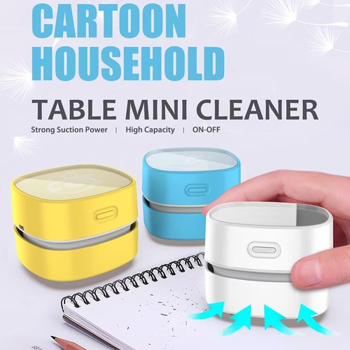 Mini Desktop Vacuum Cleaner – Cordless 360° Table Dust Sweeper White