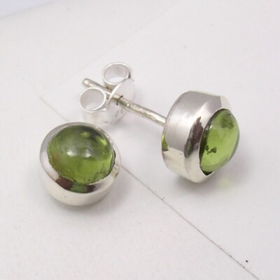 NEU fantastische solide 925 Sterling Silber-Ohrringe, natürlicher Peridot