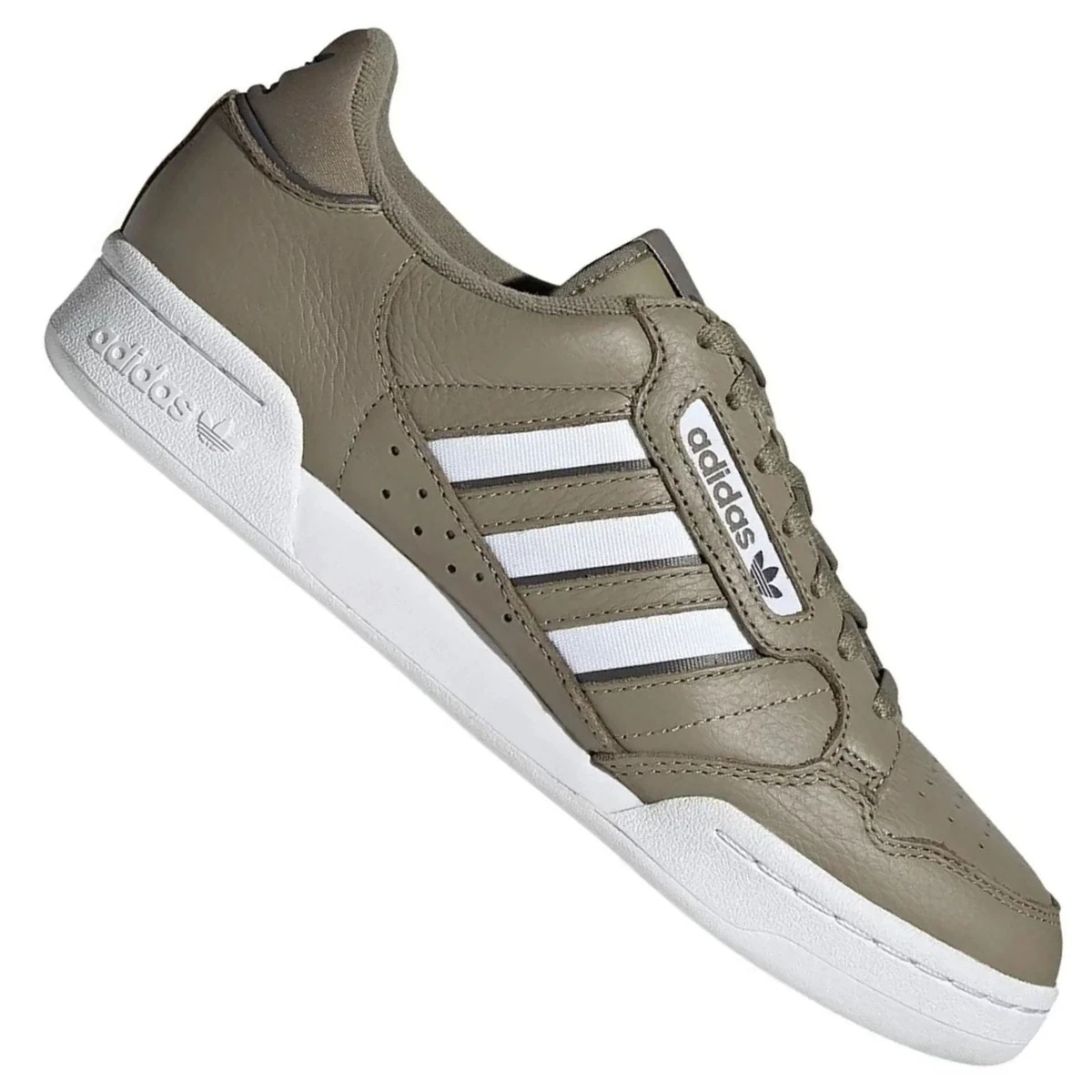Adidas Originals Continental 80 Stripes Leather Trainers Orbit Green