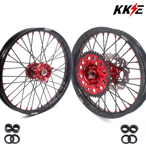 KKE 21/19'' Wheels Rims Fit Suzuki RMZ450 2018-2024 RMZ250 2019-2024 CNC Red Hub - 第 1/11 張圖片