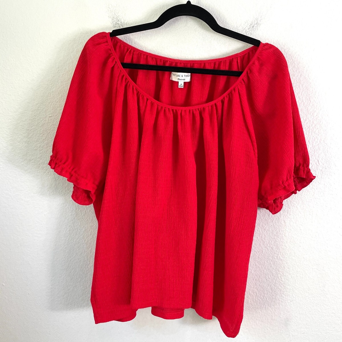 madewell texture and thread peasant top