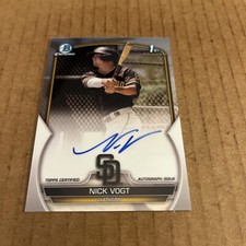 2023 Bowman Chrome AUTO ROOKIE 1st Nick Vogt RC #CPA-NV Padres Baseball (e8)