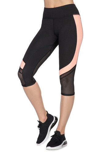 Women's High Waisted Sports Yoga Slim Fit Mesh Workout Fitness 3/4 Leggings HL56 - Picture 9 of 24