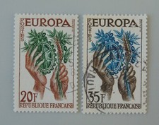 France 1957 1122 1123 YT oblitéré europa 2