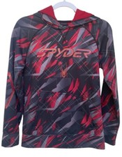 Spyder Women's Size Medium Logo Spellout Long Sleeve Hoodie Mitt Pocket flaws