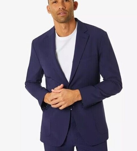Michael Kors Men's Modern-Fit Stretch Solid Suit Jacket - Blue - Size 50R