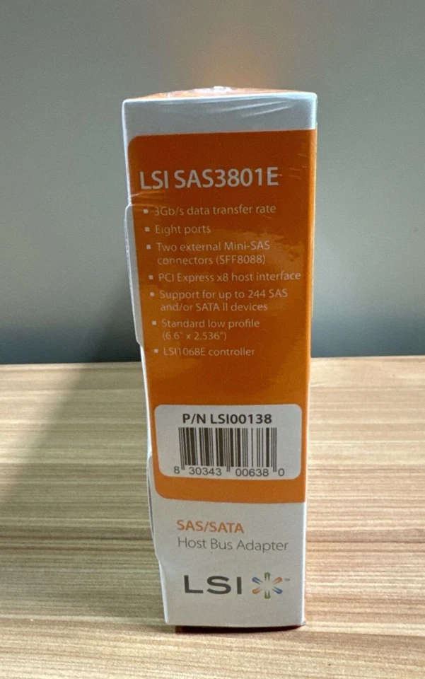 LSI SAS3801E PCI-E 3GB/s Dual Port External HBA L3-01123-04E Low Bracket - Image 3 of 4