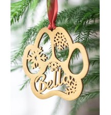 Dog Christmas Ornament - Personalized Paw Ornament - Pet Christmas Ornament