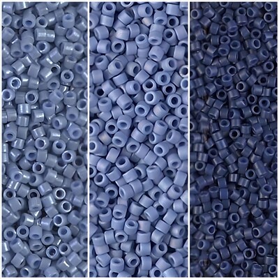Set of 3 Colors, 21GM, Miyuki Delica Seed Beads Size 11/0, DB266 DB2143 DB2318