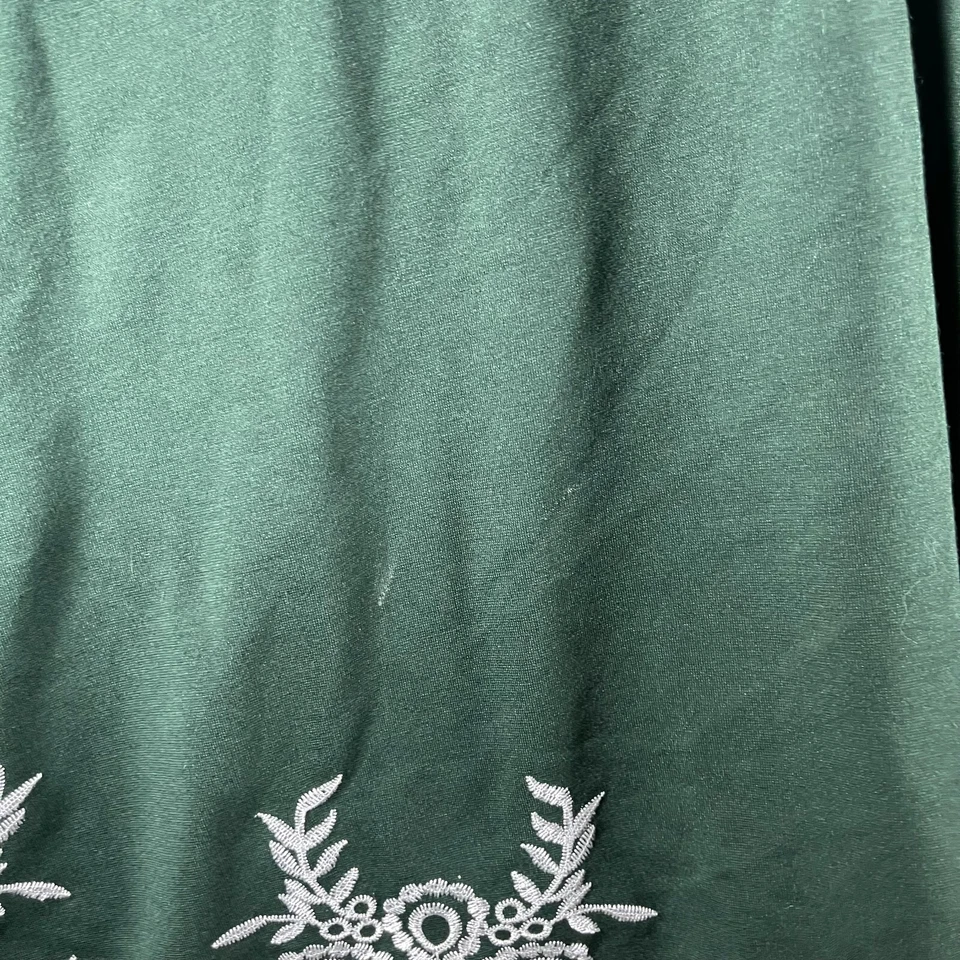 Vestido Miusol Mujer Calce y Acampanado Talla S Verde Bordado Elástico Cuello Redondo Foto 4 de 4