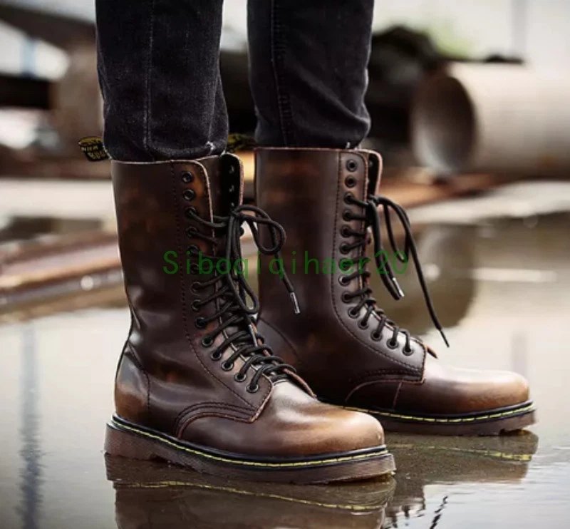 Punk military best sale boots
