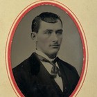 Antique TINTYPE Photo CDV Carte De Visite Beautiful Man 1870s HANDSOME Victorian