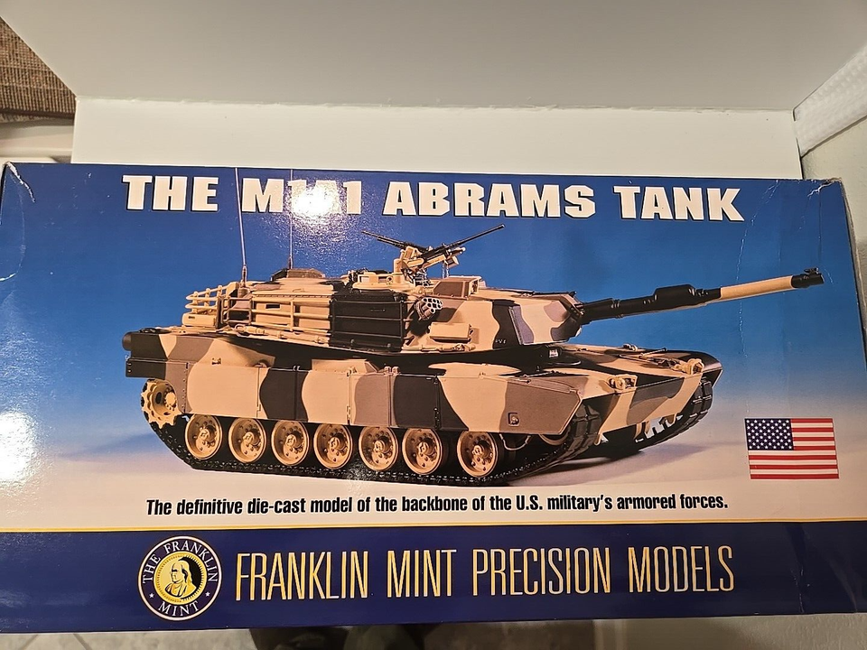 Franklin Mint M1A1 Abrams Tank - Maquette 1:24 Moulée Sous Pression - Boîte D'origine