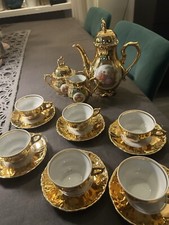 Bondware Fine China Best Porcelain Gold 15-piece, 6 Person Tea/Coffee set. 