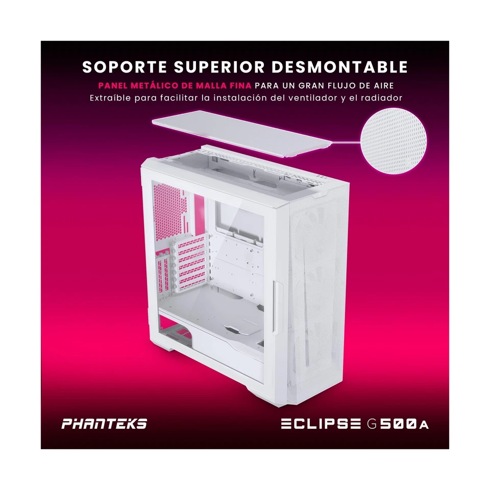 Phanteks Eclipse G500A Mid Tower Case, DRGB, Matte White - Image 4 of 4