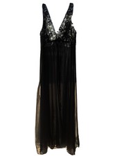 VTG SZ 34 Vanity Fair Chiffon Nylon Nightgown Feminine Lingerie Negligee Gown