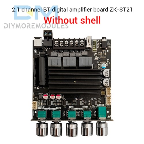 ZK-ST21 Bluetooth Digital Amplifier Board 2.1 Channel 100W+100W+200W Audio Amp - Picture 22 of 24