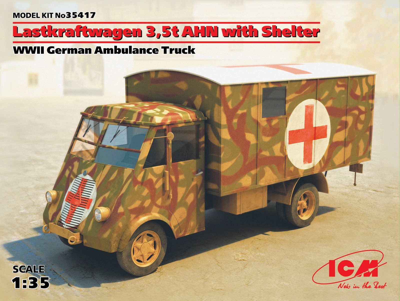 Lastkraftwagen 3,5 T Ahn With Shelter WWII German Ambulance Truck 1:35 Model Kit