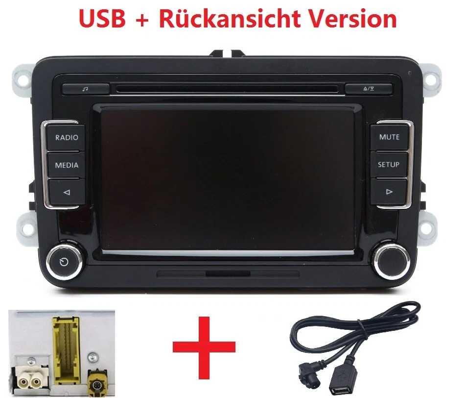 VW Autoradio RCD510 + USB Kabel + RVC für Golf Touran Passat Polo Caddy CC Jetta - Bild 1 von 4