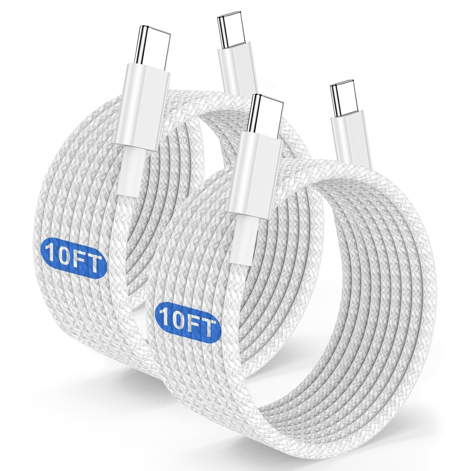 Long USB C to C Fast Charging Cable 10Ft, 60W Type C to C Charger Cord for Apple