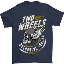 Two Wheels Motorcycle Motorbike Biker Mens T-Shirt 100 Cotton