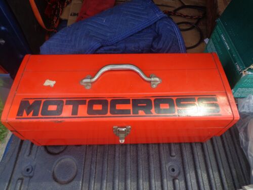 Vintage Metal Tool Box 19" Motocross - Afbeelding 1 van 7