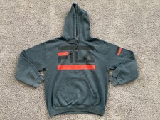 FILA Hoodie Mens Medium Sweatshirt Blue Green Logo Fleece Pullover Pocket